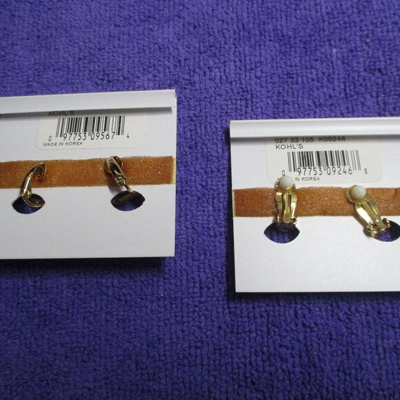 Bogo - Croft & Barrow Clip Earrings NEW vintage with a drawstring gift bag - Picture 2 of 4